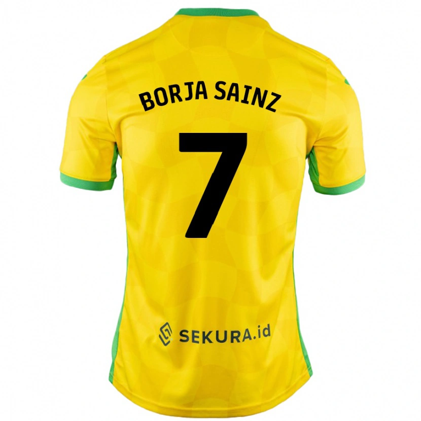 Danxen Barn Borja Sainz #7 Gul Grønn Hjemmetrøye Drakt Trøye 2024/25 Skjorter T-Skjorte