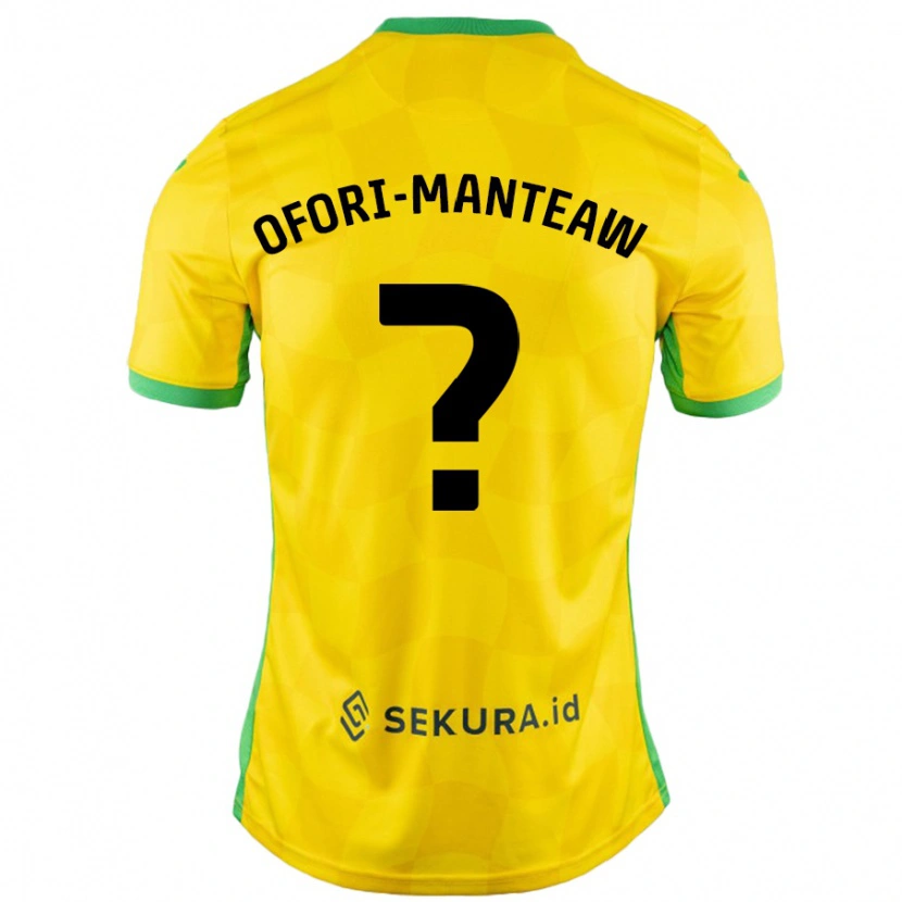 Danxen Barn Lloyd Ofori-Manteaw #0 Gul Grønn Hjemmetrøye Drakt Trøye 2024/25 Skjorter T-Skjorte