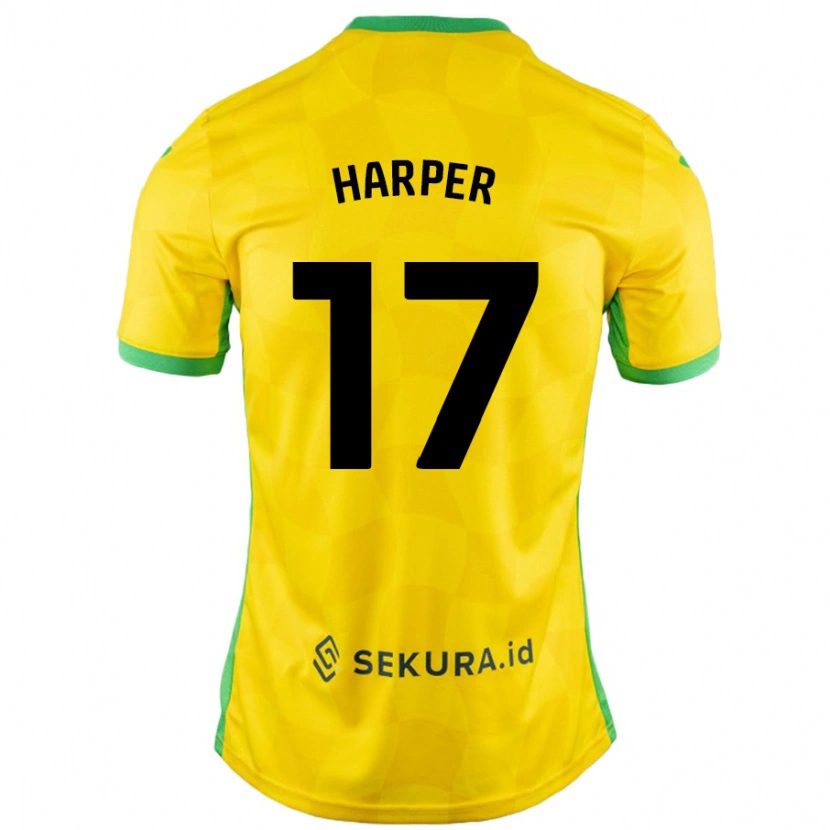 Danxen Barn Jess Harper #17 Gul Grønn Hjemmetrøye Drakt Trøye 2024/25 Skjorter T-Skjorte
