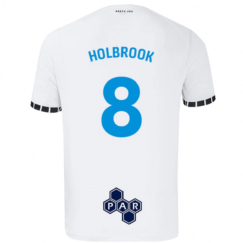 Danxen Barn Jess Holbrook #8 Hvit Hjemmetrøye Drakt Trøye 2024/25 Skjorter T-Skjorte