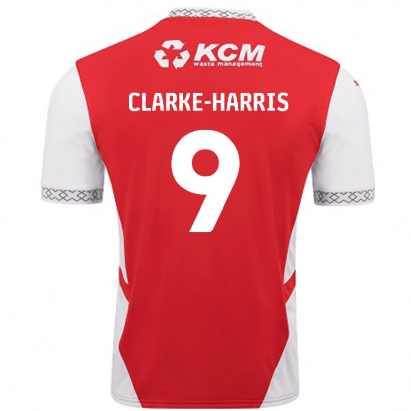 Danxen Barn Jonson Clarke-Harris #9 Rød Hvit Hjemmetrøye Drakt Trøye 2024/25 Skjorter T-Skjorte