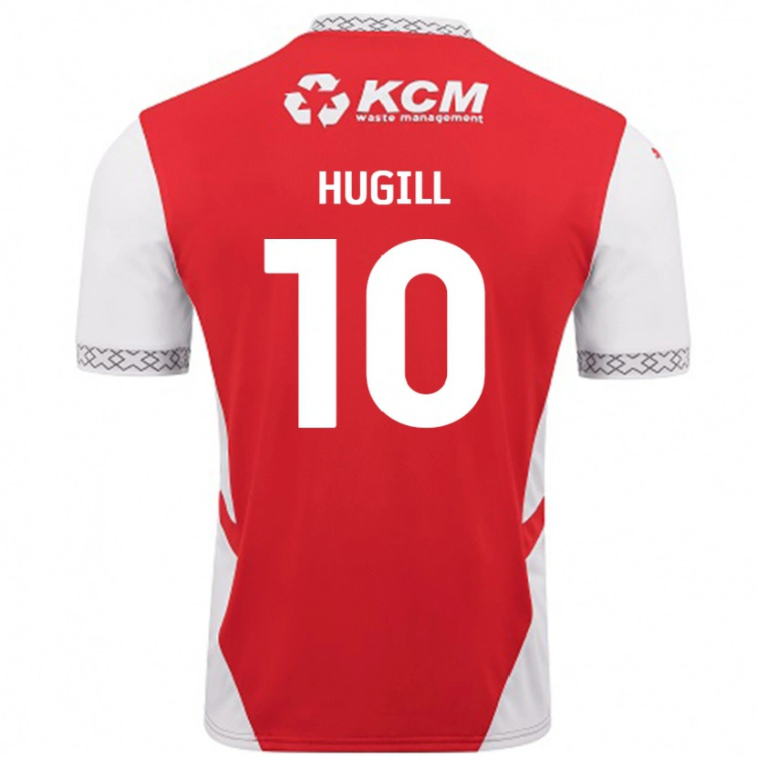 Danxen Barn Jordan Hugill #10 Rød Hvit Hjemmetrøye Drakt Trøye 2024/25 Skjorter T-Skjorte