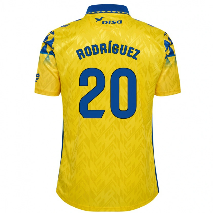 Danxen Barn Kirian Rodríguez #20 Gul Blå Hjemmetrøye Drakt Trøye 2024/25 Skjorter T-Skjorte