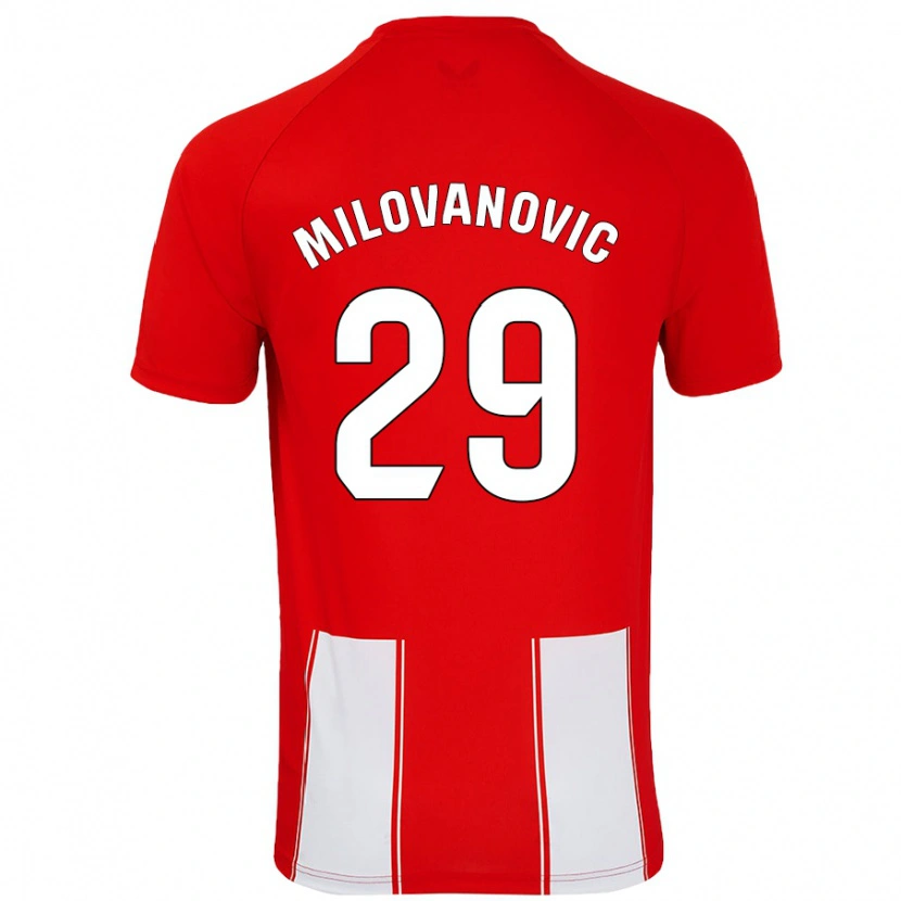 Danxen Barn Marko Milovanovic #29 Rød Hvit Hjemmetrøye Drakt Trøye 2024/25 Skjorter T-Skjorte