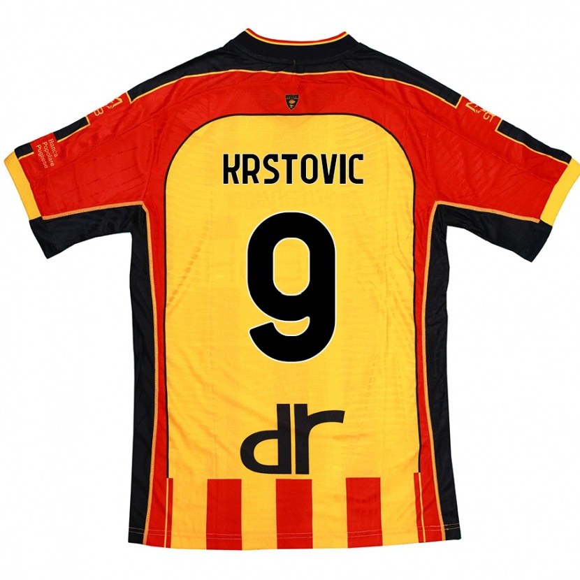 Danxen Barn Nikola Krstovic #9 Gul Rød Hjemmetrøye Drakt Trøye 2024/25 Skjorter T-Skjorte
