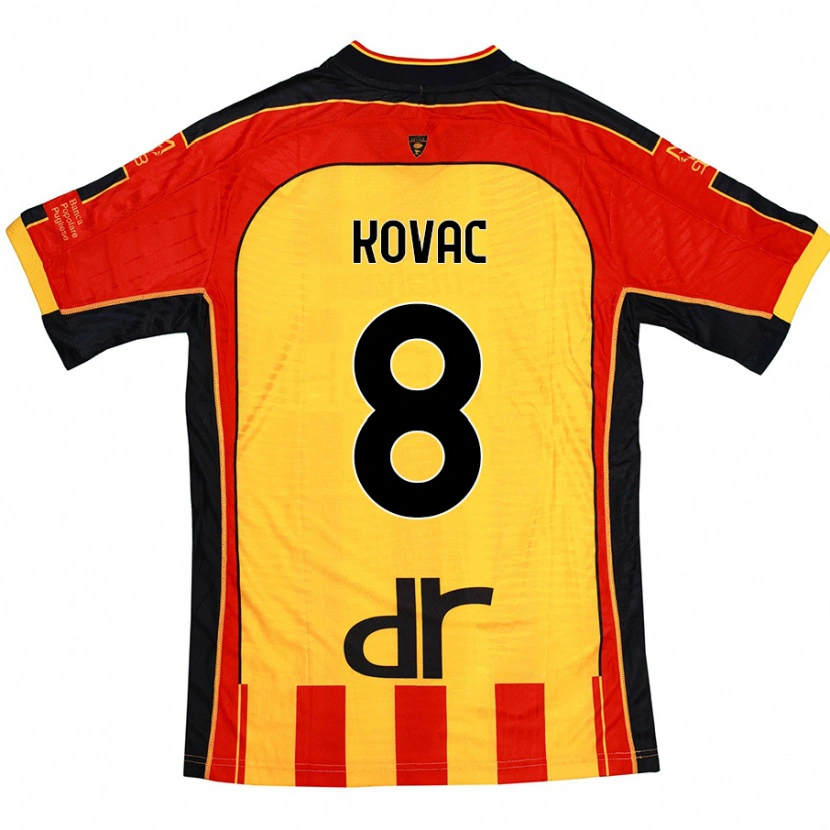 Danxen Barn Niko Kovac #8 Gul Rød Hjemmetrøye Drakt Trøye 2024/25 Skjorter T-Skjorte