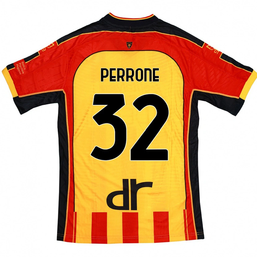 Danxen Barn Samuele Perrone #32 Gul Rød Hjemmetrøye Drakt Trøye 2024/25 Skjorter T-Skjorte