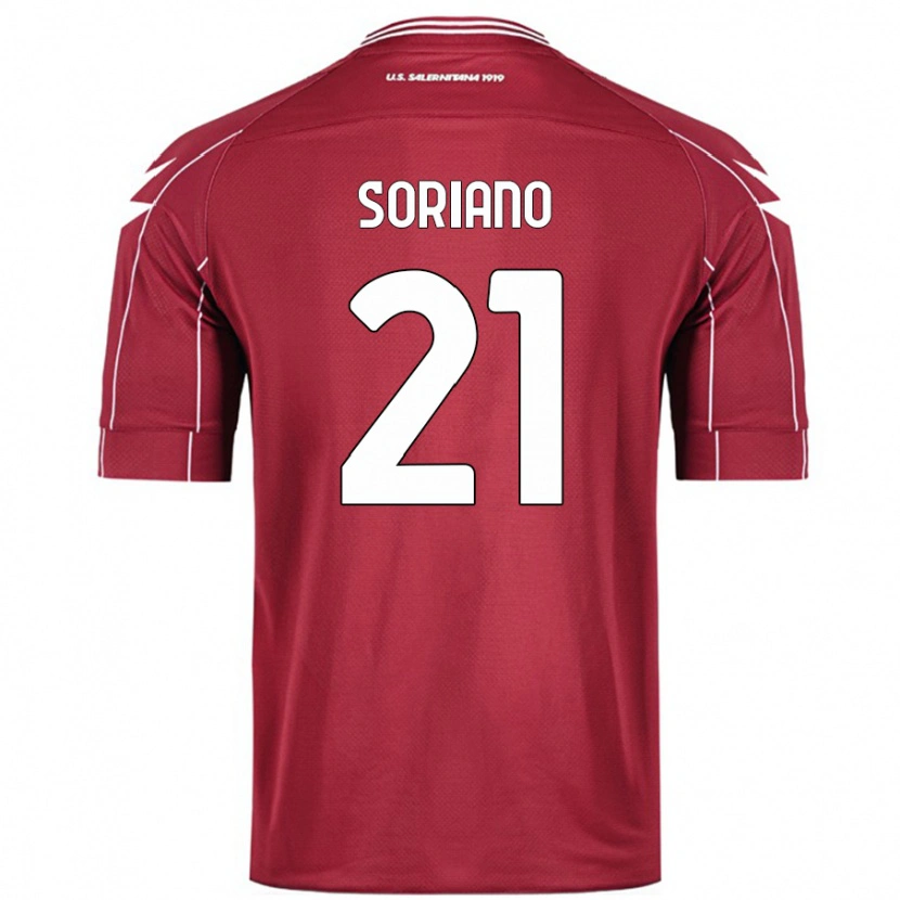 Danxen Barn Roberto Soriano #21 Burgund Hjemmetrøye Drakt Trøye 2024/25 Skjorter T-Skjorte