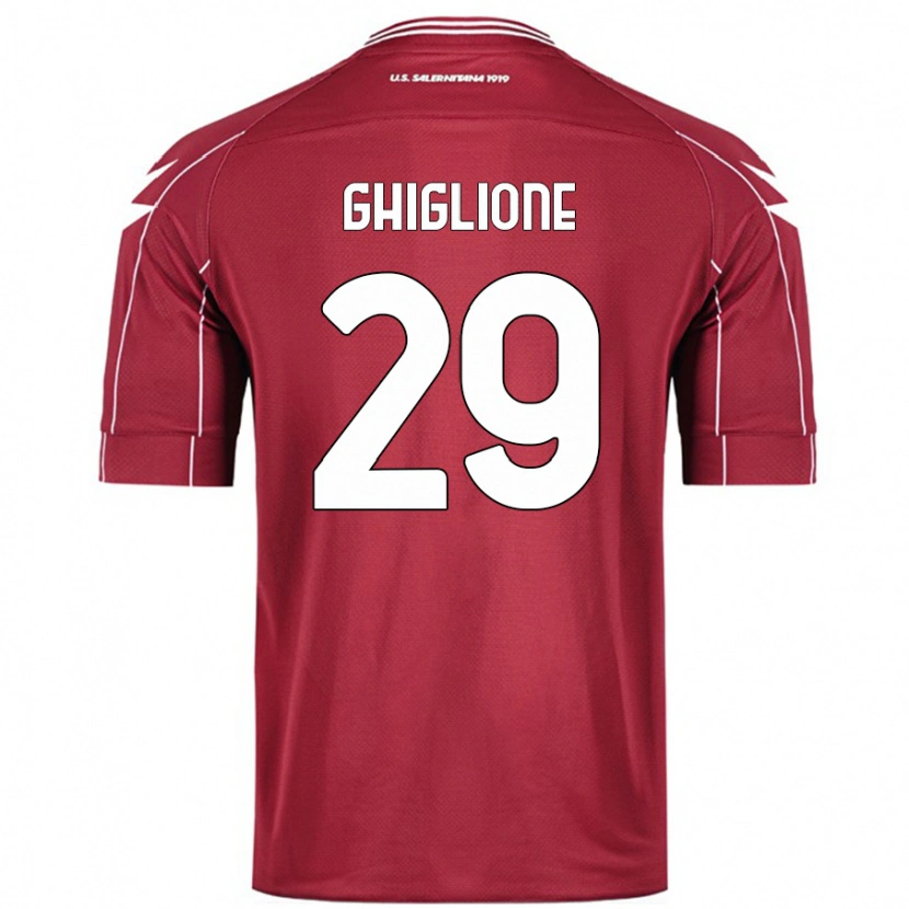 Danxen Barn Paolo Ghiglione #29 Burgund Hjemmetrøye Drakt Trøye 2024/25 Skjorter T-Skjorte