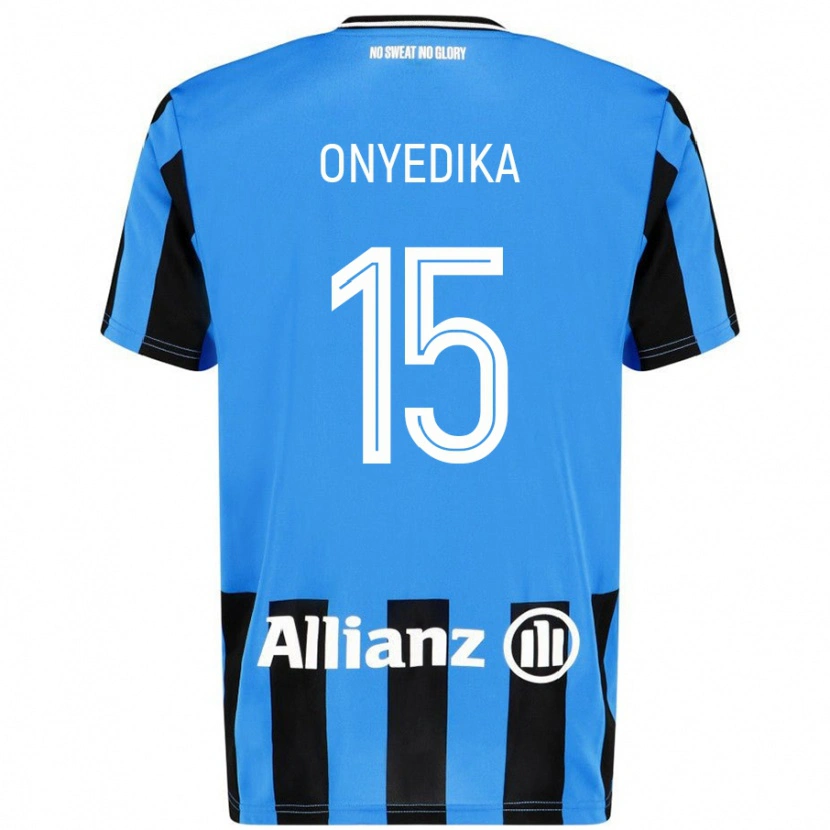 Danxen Barn Raphael Onyedika #15 Himmelblå Svart Hjemmetrøye Drakt Trøye 2024/25 Skjorter T-Skjorte