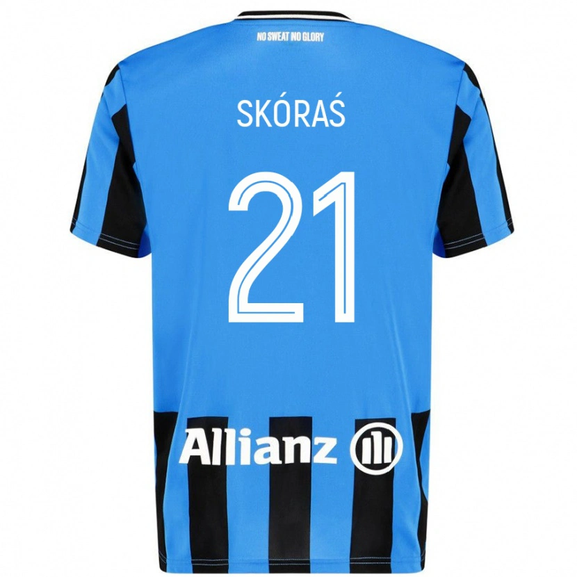 Danxen Barn Michal Skoras #21 Himmelblå Svart Hjemmetrøye Drakt Trøye 2024/25 Skjorter T-Skjorte