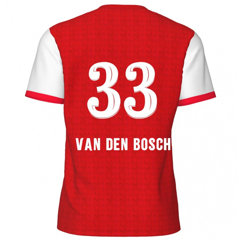 Danxen Barn Zeno Van Den Bosch #33 Rød Hvit Hjemmetrøye Drakt Trøye 2024/25 Skjorter T-Skjorte