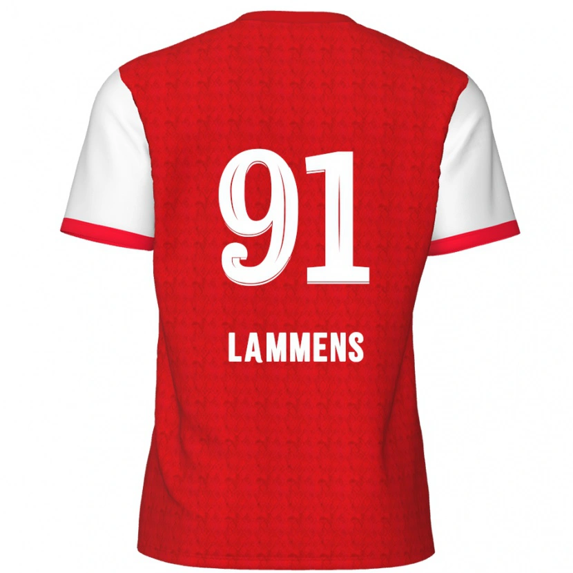 Danxen Barn Senne Lammens #91 Rød Hvit Hjemmetrøye Drakt Trøye 2024/25 Skjorter T-Skjorte