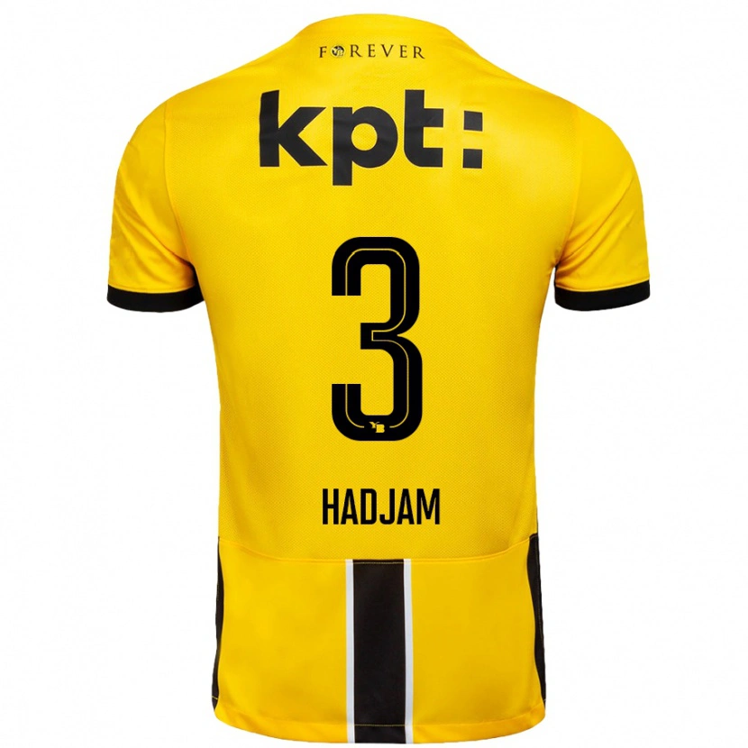 Danxen Barn Jaouen Hadjam #3 Gul Svart Hjemmetrøye Drakt Trøye 2024/25 Skjorter T-Skjorte