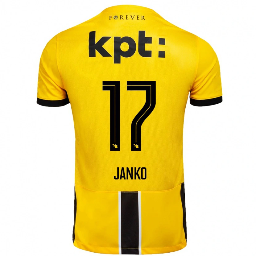 Danxen Barn Saidy Janko #17 Gul Svart Hjemmetrøye Drakt Trøye 2024/25 Skjorter T-Skjorte