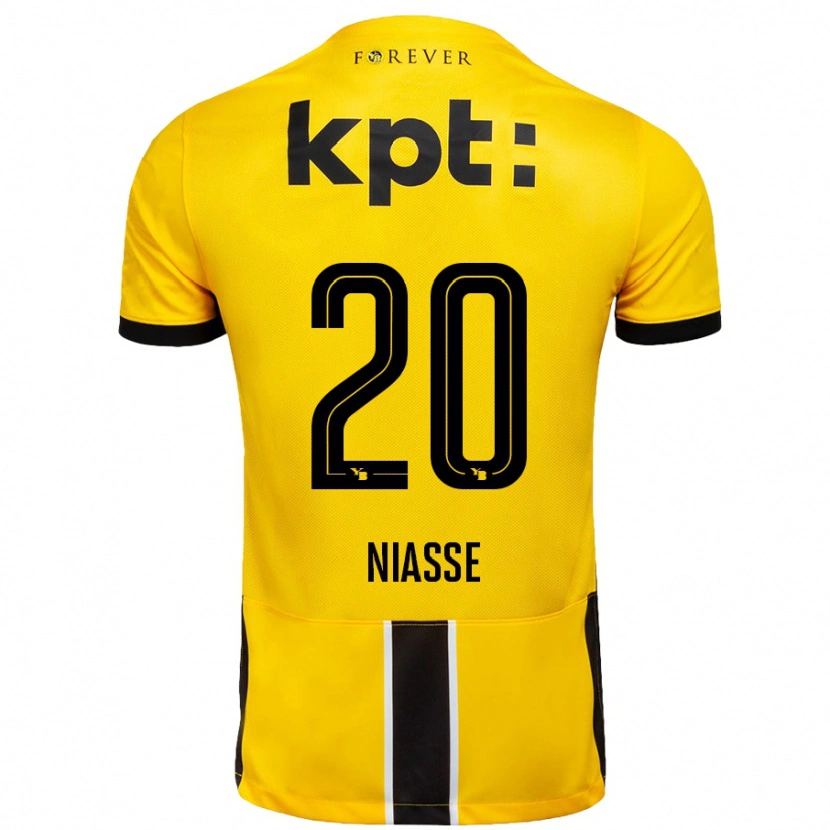 Danxen Barn Cheikh Niasse #20 Gul Svart Hjemmetrøye Drakt Trøye 2024/25 Skjorter T-Skjorte