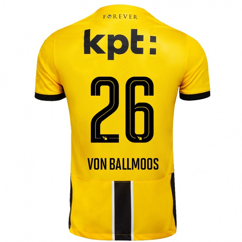 Danxen Barn David Von Ballmoos #26 Gul Svart Hjemmetrøye Drakt Trøye 2024/25 Skjorter T-Skjorte
