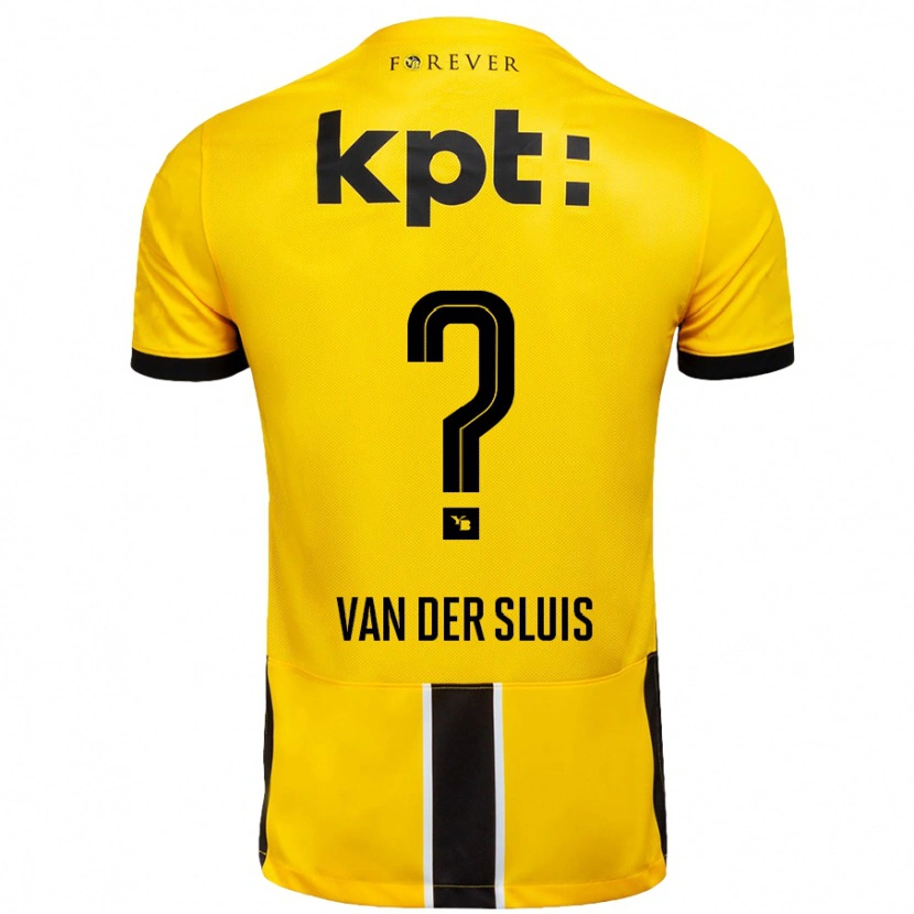 Danxen Barn Gennaro Van Der Sluis #0 Gul Svart Hjemmetrøye Drakt Trøye 2024/25 Skjorter T-Skjorte