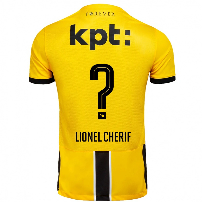 Danxen Barn Kader Lionel Cherif #0 Gul Svart Hjemmetrøye Drakt Trøye 2024/25 Skjorter T-Skjorte