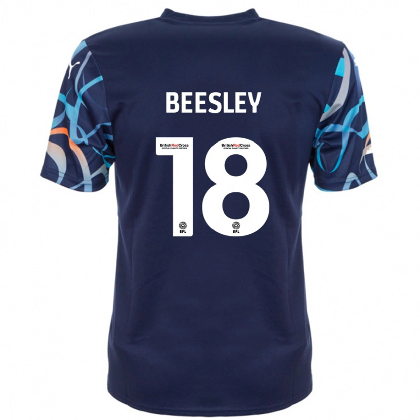 Danxen Barn Jake Beesley #18 Marineblå Bortetrøye Drakt Trøye 2024/25 Skjorter T-Skjorte