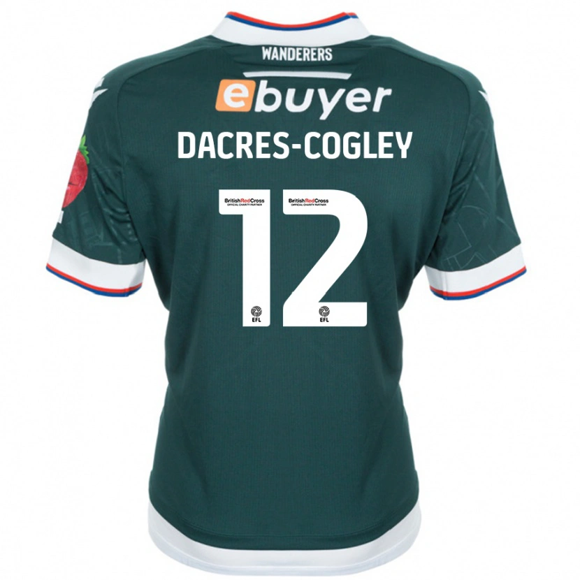 Danxen Barn Josh Dacres-Cogley #12 Mørk Grønn Bortetrøye Drakt Trøye 2024/25 Skjorter T-Skjorte