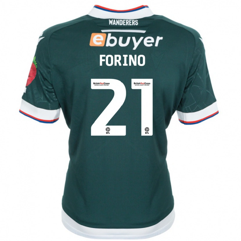 Danxen Barn Chris Forino #21 Mørk Grønn Bortetrøye Drakt Trøye 2024/25 Skjorter T-Skjorte