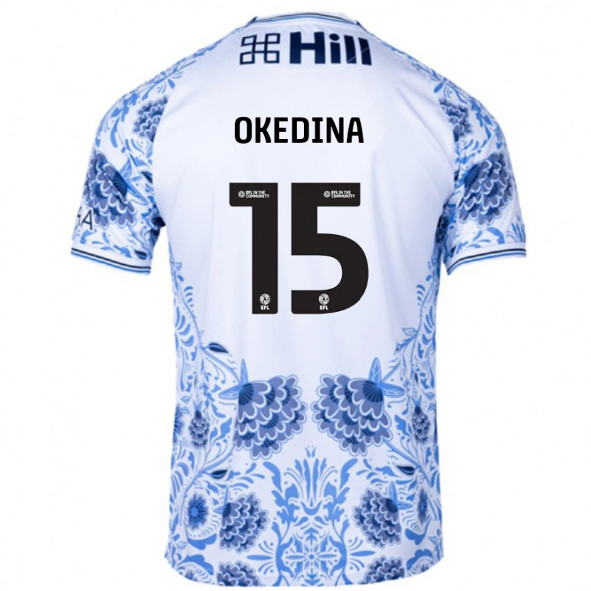 Danxen Barn Jubril Okedina #15 Hvit Blå Bortetrøye Drakt Trøye 2024/25 Skjorter T-Skjorte