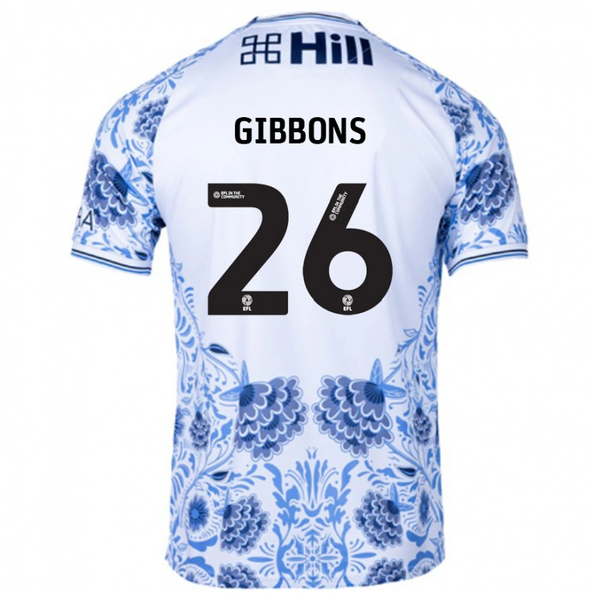 Danxen Barn James Gibbons #26 Hvit Blå Bortetrøye Drakt Trøye 2024/25 Skjorter T-Skjorte