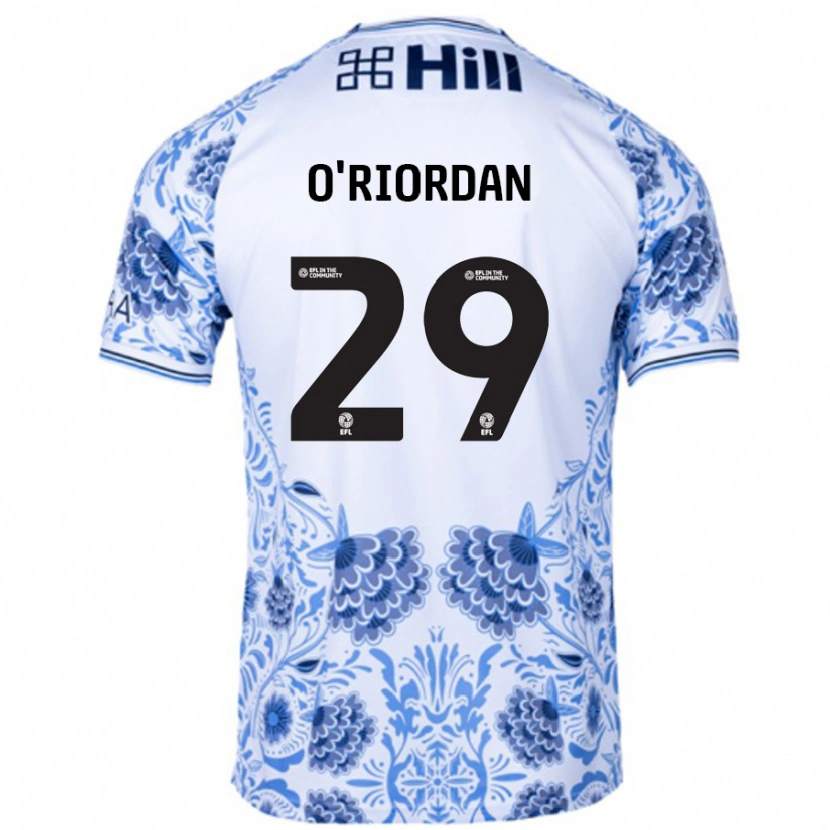 Danxen Barn Connor O'riordan #29 Hvit Blå Bortetrøye Drakt Trøye 2024/25 Skjorter T-Skjorte