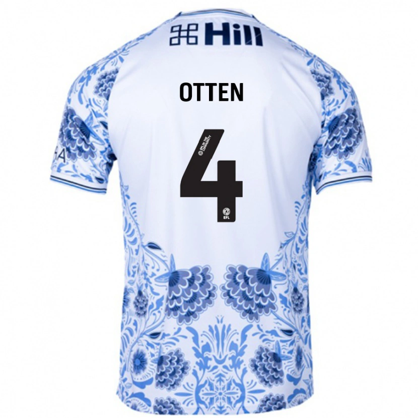Danxen Barn Gisela Otten #4 Hvit Blå Bortetrøye Drakt Trøye 2024/25 Skjorter T-Skjorte