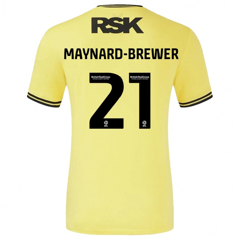 Danxen Barn Ashley Maynard-Brewer #21 Gul Svart Bortetrøye Drakt Trøye 2024/25 Skjorter T-Skjorte