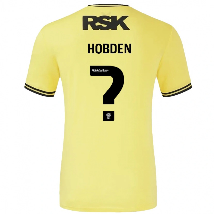 Danxen Barn Ollie Hobden #0 Gul Svart Bortetrøye Drakt Trøye 2024/25 Skjorter T-Skjorte