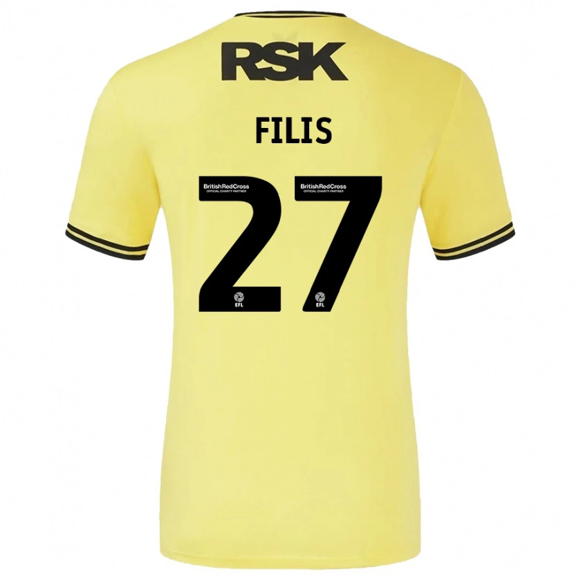Danxen Barn Melisa Filis #27 Gul Svart Bortetrøye Drakt Trøye 2024/25 Skjorter T-Skjorte