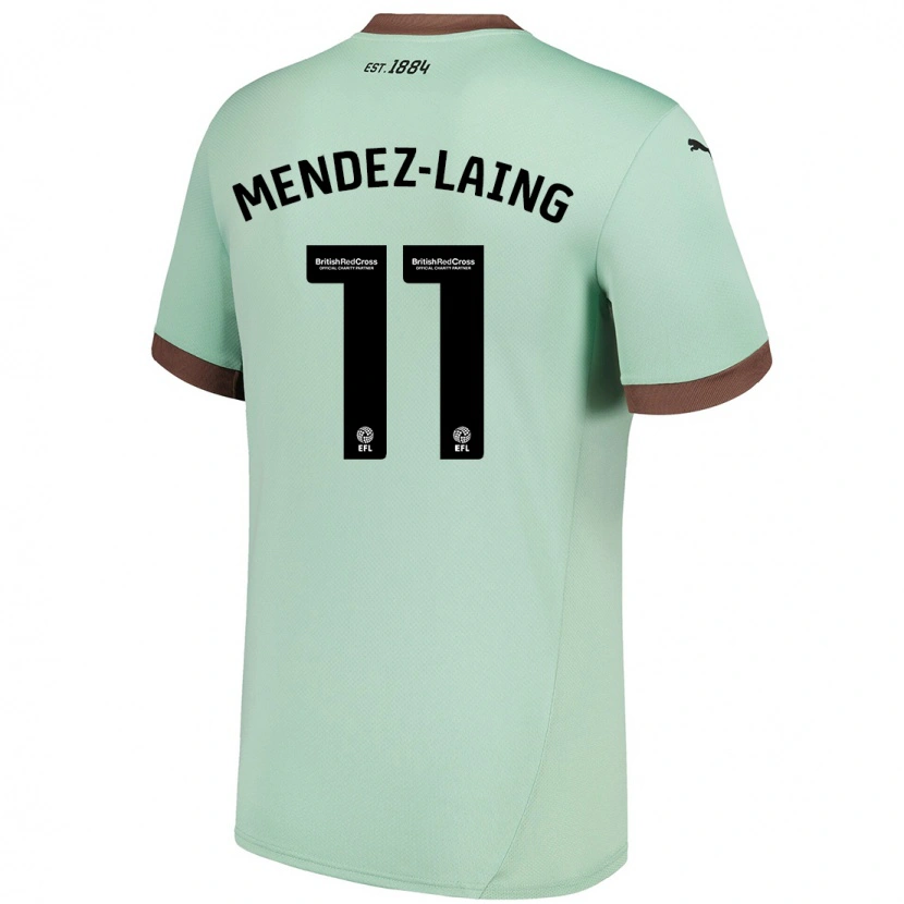Danxen Barn Nathaniel Méndez-Laing #11 Blek Grønn Bortetrøye Drakt Trøye 2024/25 Skjorter T-Skjorte