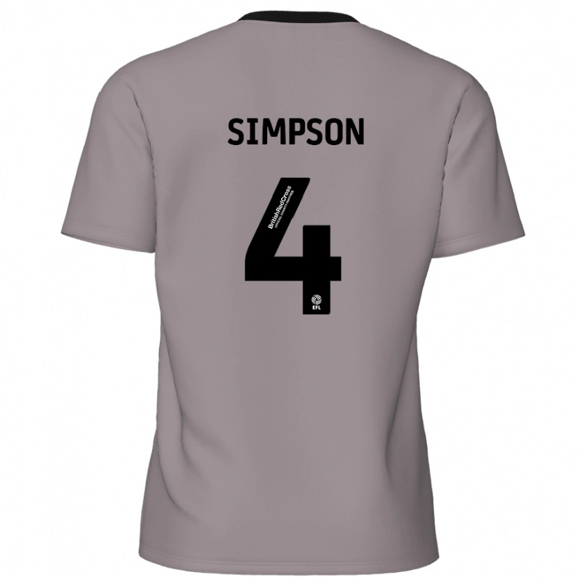 Danxen Barn Jack Simpson #4 Grå Bortetrøye Drakt Trøye 2024/25 Skjorter T-Skjorte