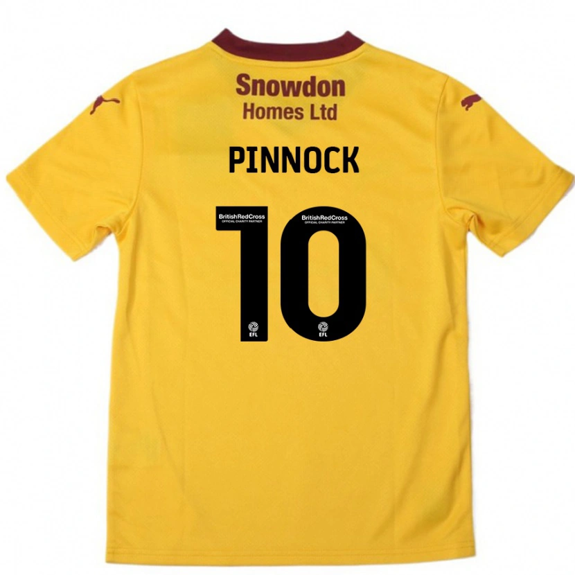 Danxen Barn Mitch Pinnock #10 Oransje Burgund Bortetrøye Drakt Trøye 2024/25 Skjorter T-Skjorte
