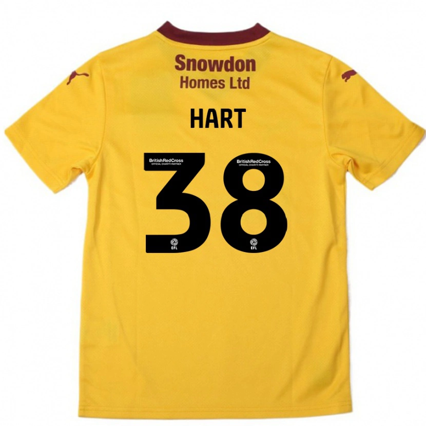 Danxen Barn Jamari Hart #38 Oransje Burgund Bortetrøye Drakt Trøye 2024/25 Skjorter T-Skjorte