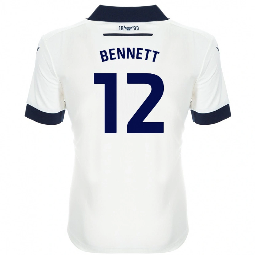 Danxen Barn Joe Bennett #12 Hvit Marineblå Bortetrøye Drakt Trøye 2024/25 Skjorter T-Skjorte