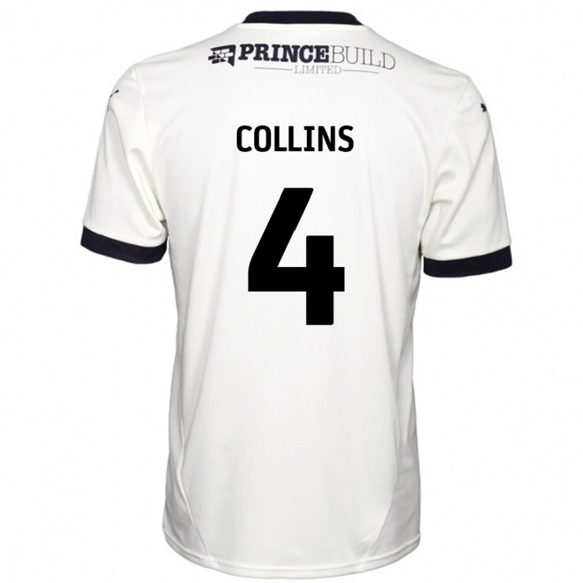 Danxen Barn Archie Collins #4 Off White Svart Bortetrøye Drakt Trøye 2024/25 Skjorter T-Skjorte