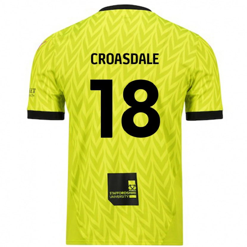Danxen Barn Ryan Croasdale #18 Fluorescerende Grønn Bortetrøye Drakt Trøye 2024/25 Skjorter T-Skjorte