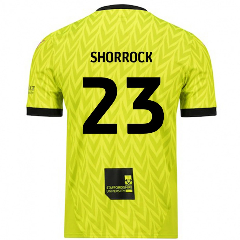 Danxen Barn Jack Shorrock #23 Fluorescerende Grønn Bortetrøye Drakt Trøye 2024/25 Skjorter T-Skjorte
