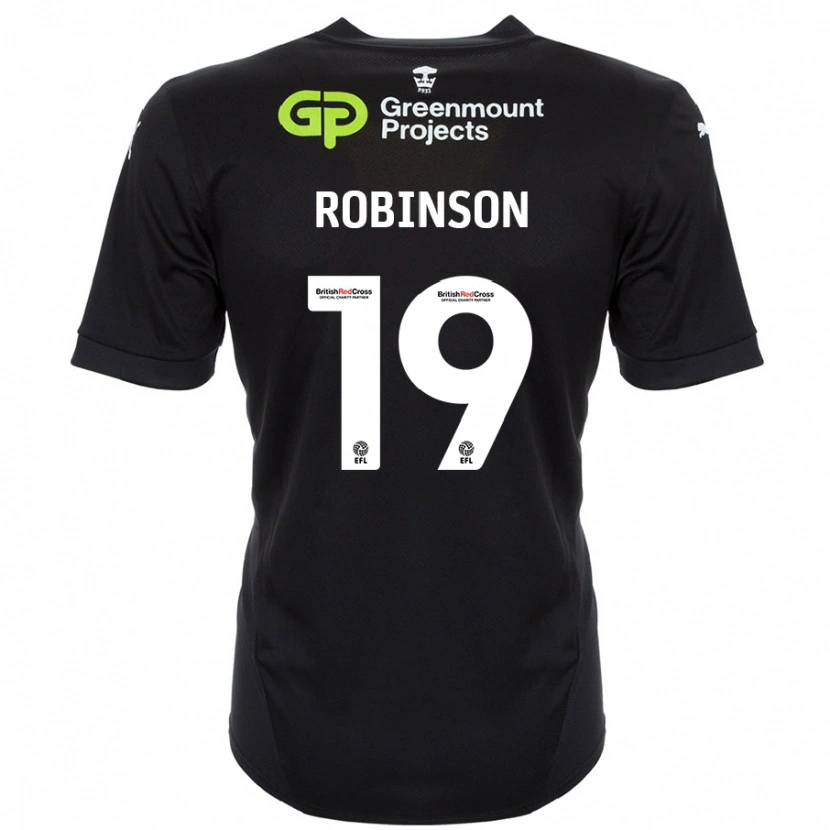 Danxen Barn Luke Robinson #19 Svart Bortetrøye Drakt Trøye 2024/25 Skjorter T-Skjorte