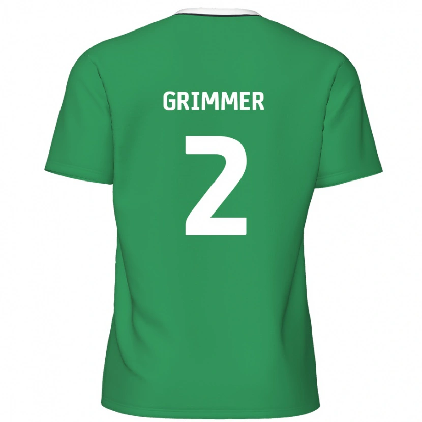 Danxen Barn Jack Grimmer #2 Grønne Hvite Striper Bortetrøye Drakt Trøye 2024/25 Skjorter T-Skjorte
