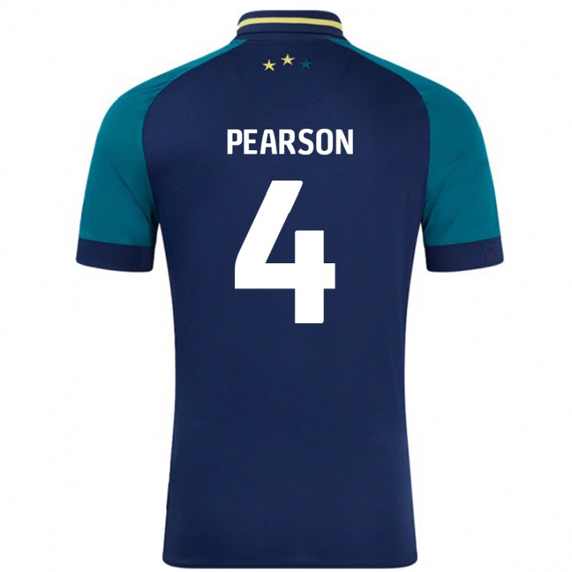 Danxen Barn Matty Pearson #4 Marine Mørkegrønn Bortetrøye Drakt Trøye 2024/25 Skjorter T-Skjorte