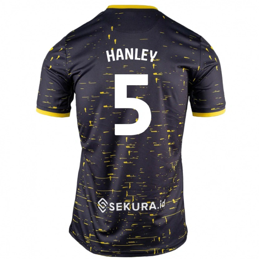 Danxen Barn Grant Hanley #5 Svart Gul Bortetrøye Drakt Trøye 2024/25 Skjorter T-Skjorte