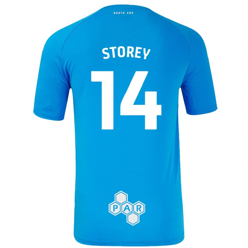 Danxen Barn Jordan Storey #14 Himmelblå Bortetrøye Drakt Trøye 2024/25 Skjorter T-Skjorte