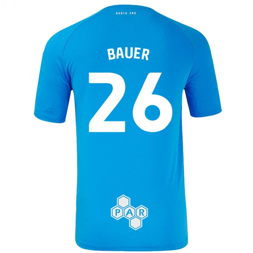 Danxen Barn Patrick Bauer #26 Himmelblå Bortetrøye Drakt Trøye 2024/25 Skjorter T-Skjorte