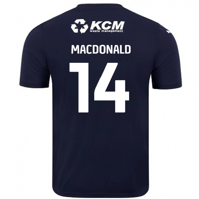 Danxen Barn Alex Macdonald #14 Marineblå Bortetrøye Drakt Trøye 2024/25 Skjorter T-Skjorte