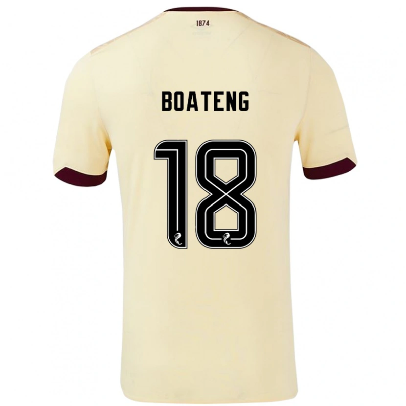 Danxen Barn Malachi Boateng #18 Krem Burgund Bortetrøye Drakt Trøye 2024/25 Skjorter T-Skjorte