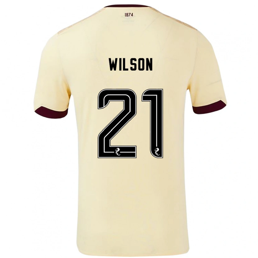 Danxen Barn James Wilson #21 Krem Burgund Bortetrøye Drakt Trøye 2024/25 Skjorter T-Skjorte